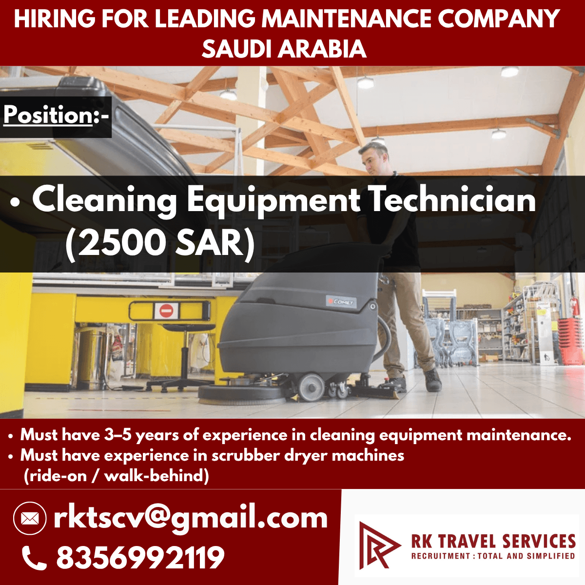 HIRING FOR LEADING MAINTENANCE COMPANY SAUDI ARABIA