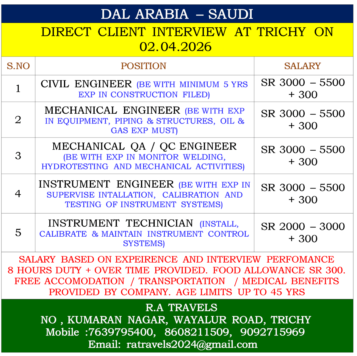 DAL ARABIA – SAUDI DAL ARABIA – SAUDI