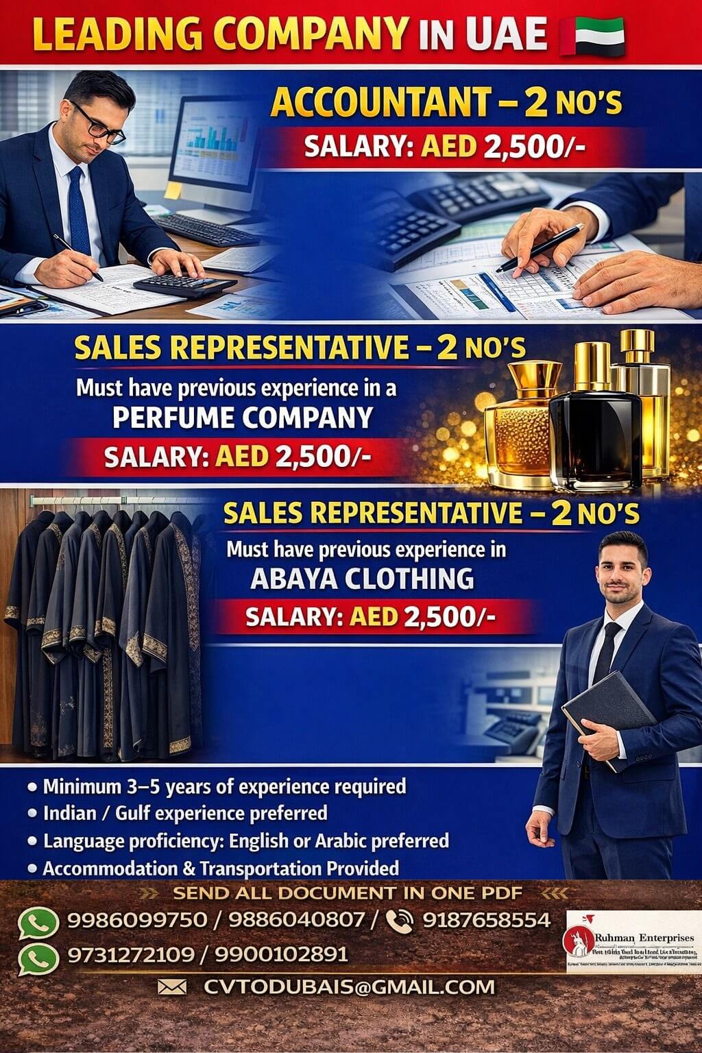 HIRING FOR DUBAI HIRING FOR DUBAI