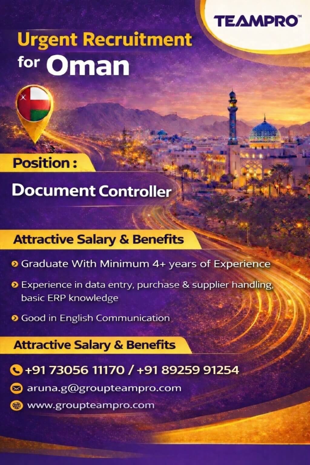 ? Urgent Recruitment – Oman ? Urgent Recruitment – Oman