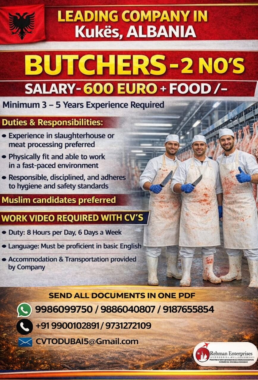 HIRING FOR ALBANIA