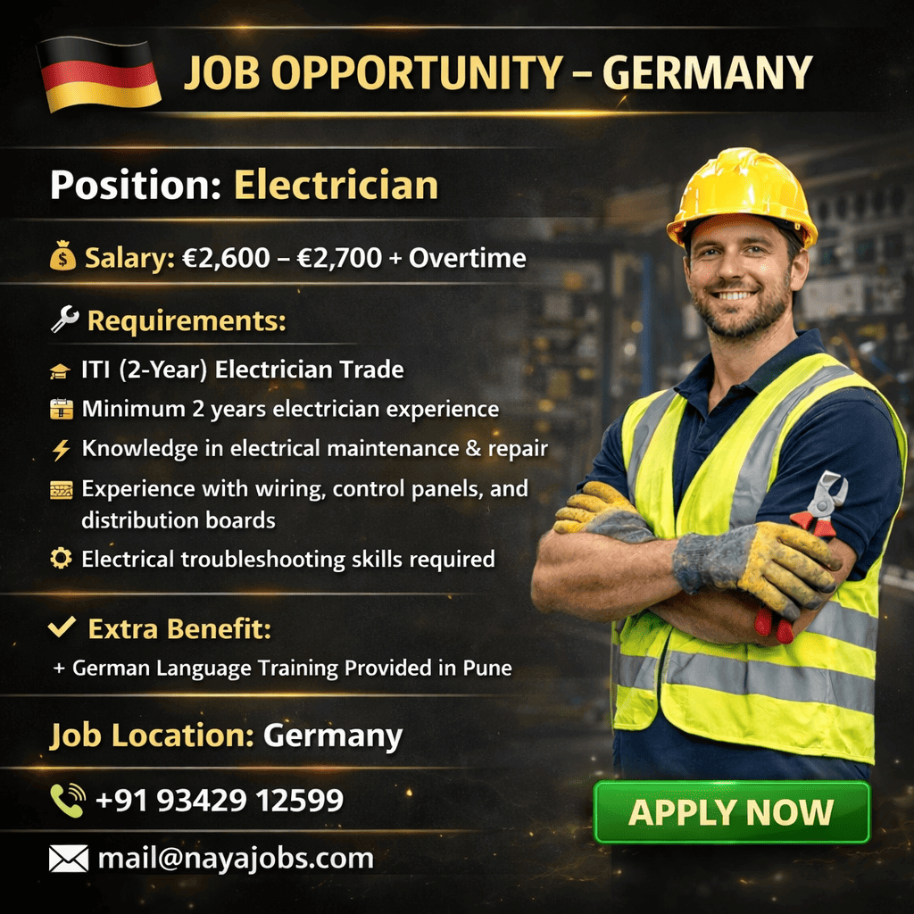 HIRING FOR ELECTRCIAN JOB IN GERMANY HIRING FOR ELECTRCIAN JOB IN GERMANY