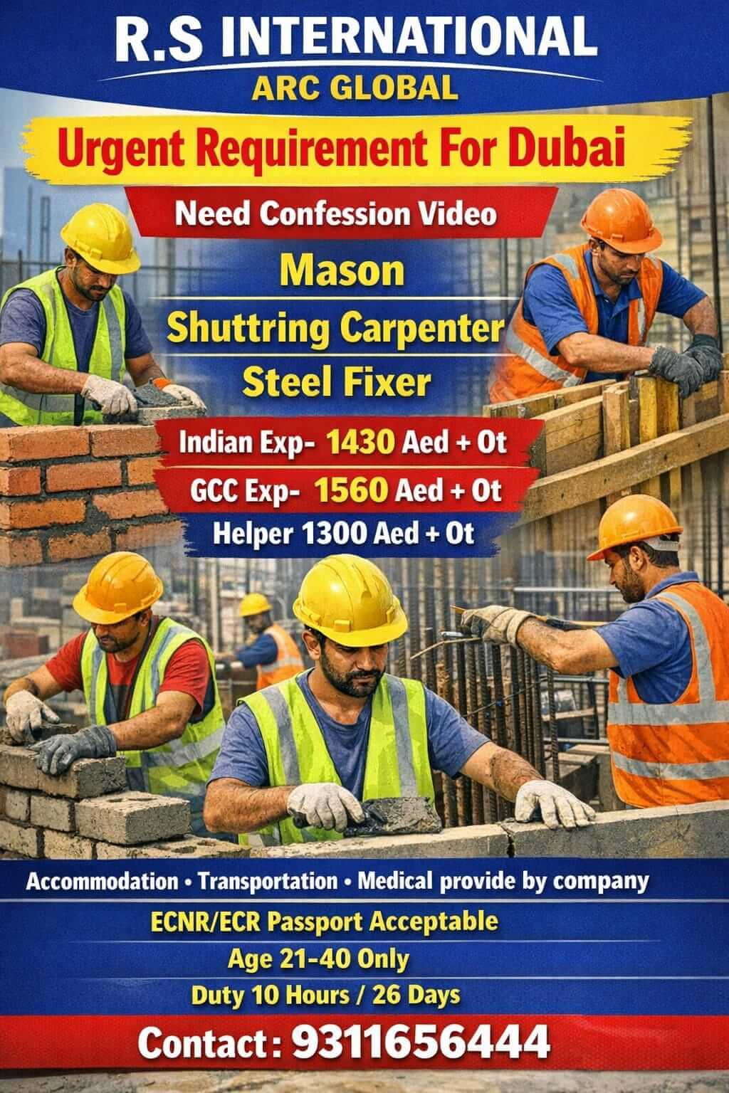 URGENT REQUIREMENT FOR DUBAI
