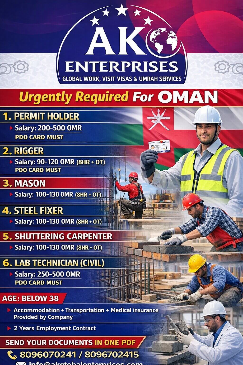 Urgently Required for Oman