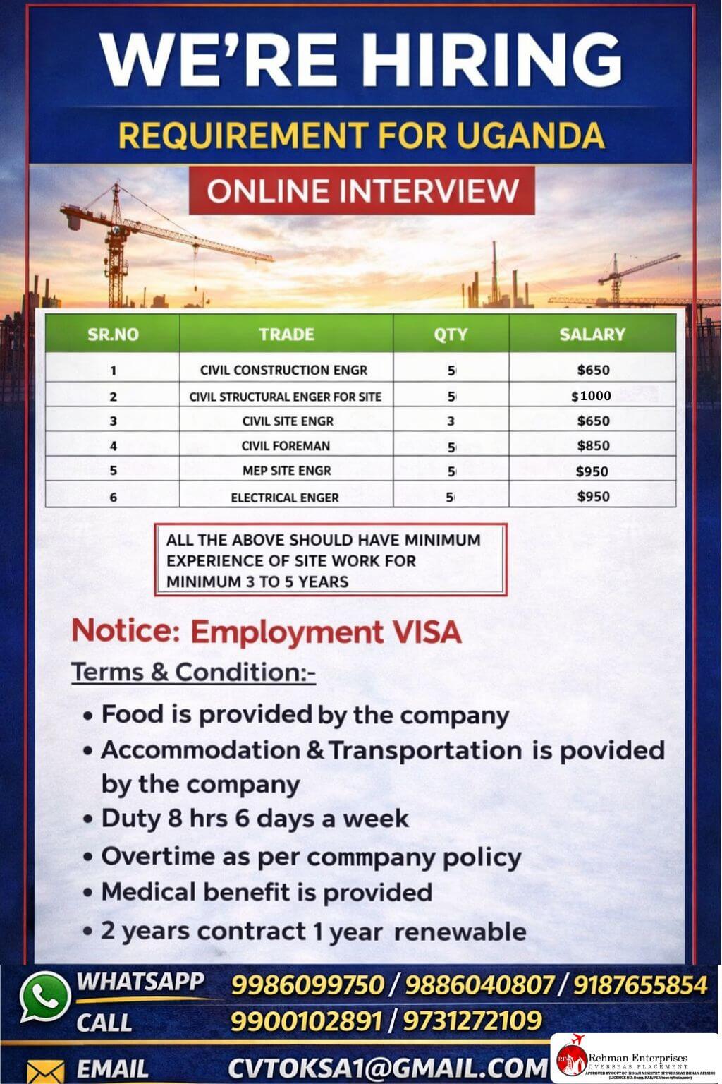 REQUIREMENT FOR UGANDA-ONLINE INTERVIEW REQUIREMENT FOR UGANDA-ONLINE INTERVIEW