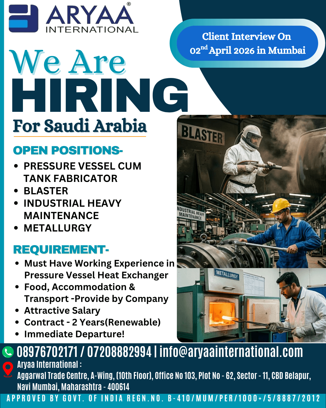 Job Opportunity in Saudi Arabia - Client Interview in Mumbai Job Opportunity in Saudi Arabia - Client Interview in Mumbai