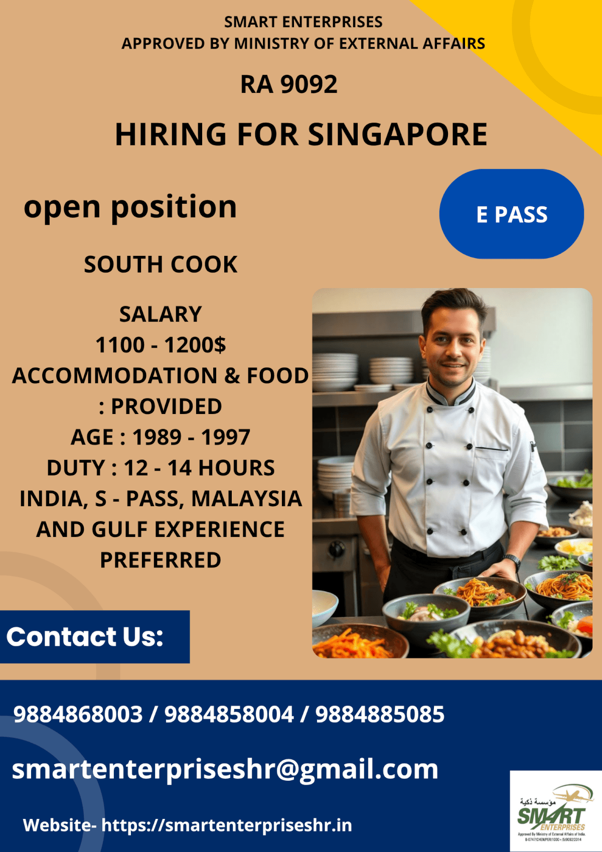 URGENT REQUIREMENT FOR SINGAPORE