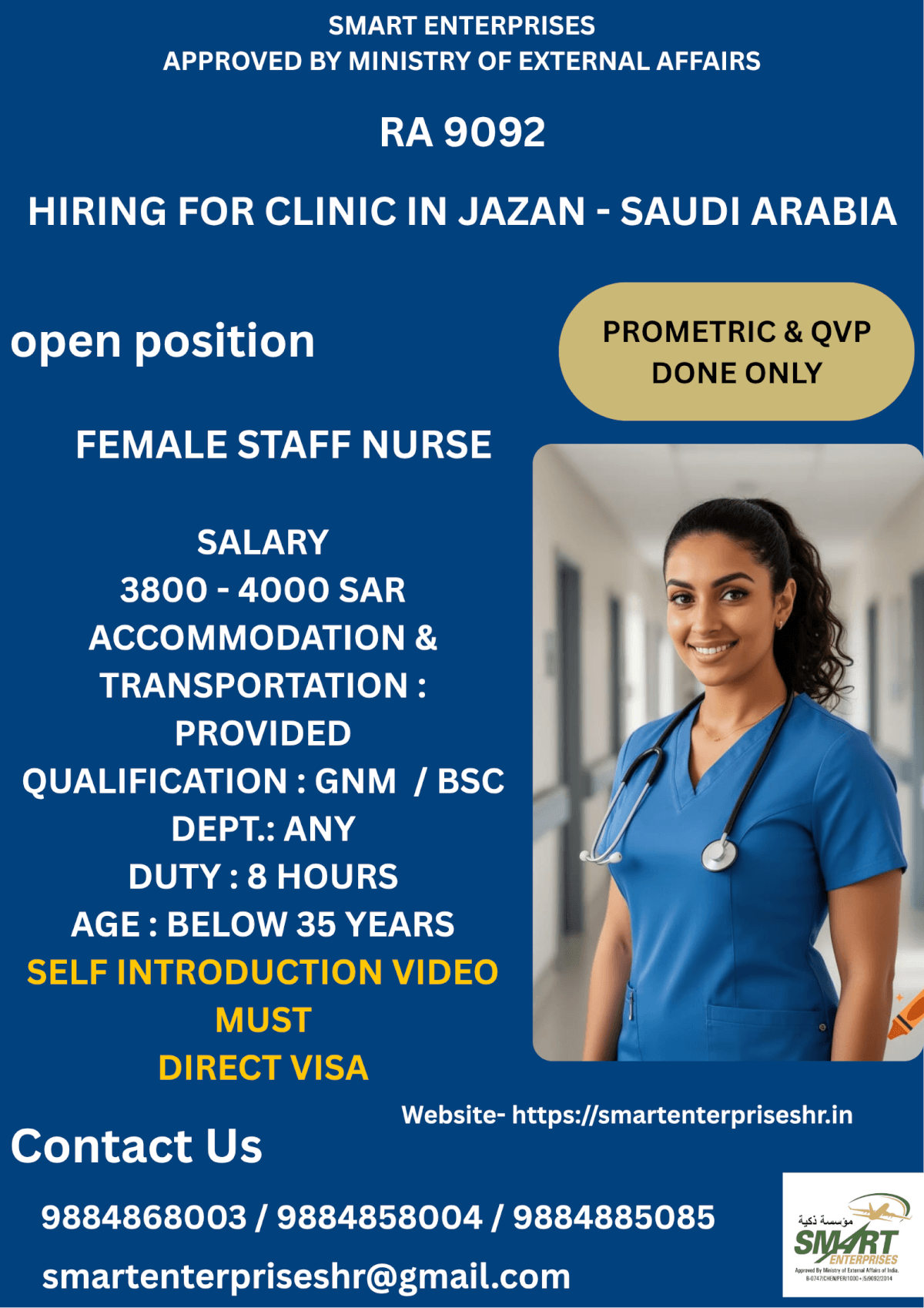 URGENT REQUIREMENT FOR SAUDI ARABIA