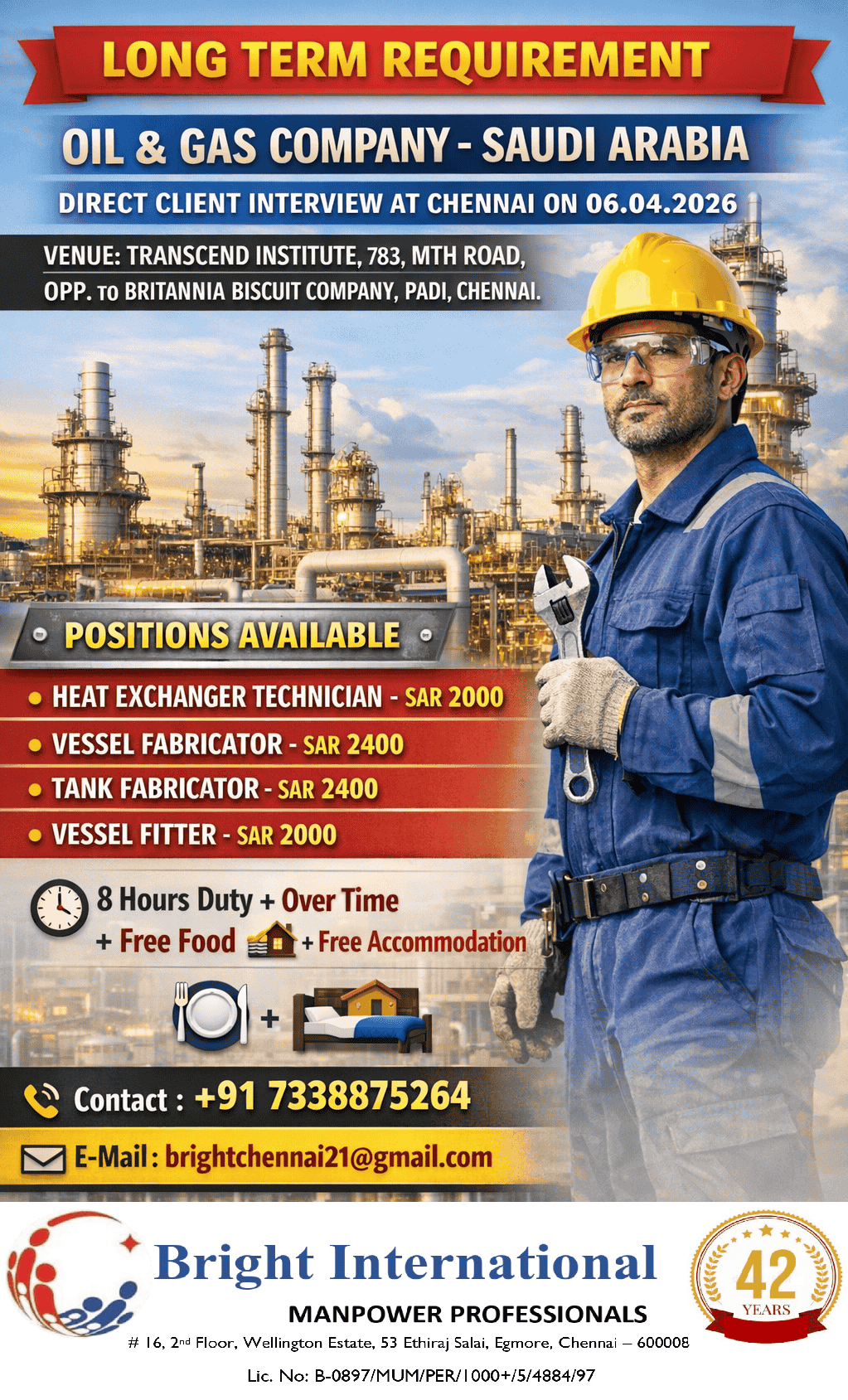 LONG TERM REQUIREMENT - SAUDI ARABIA