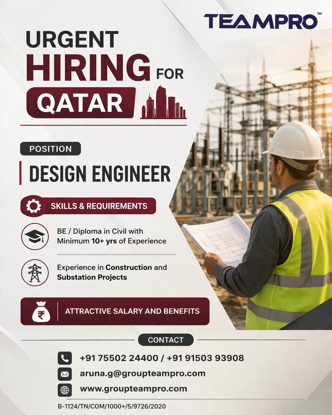 ? Urgent Hiring – Design Engineer | Qatar  We are looking for an experienced Design Engineer for a reputed project in Qatar.