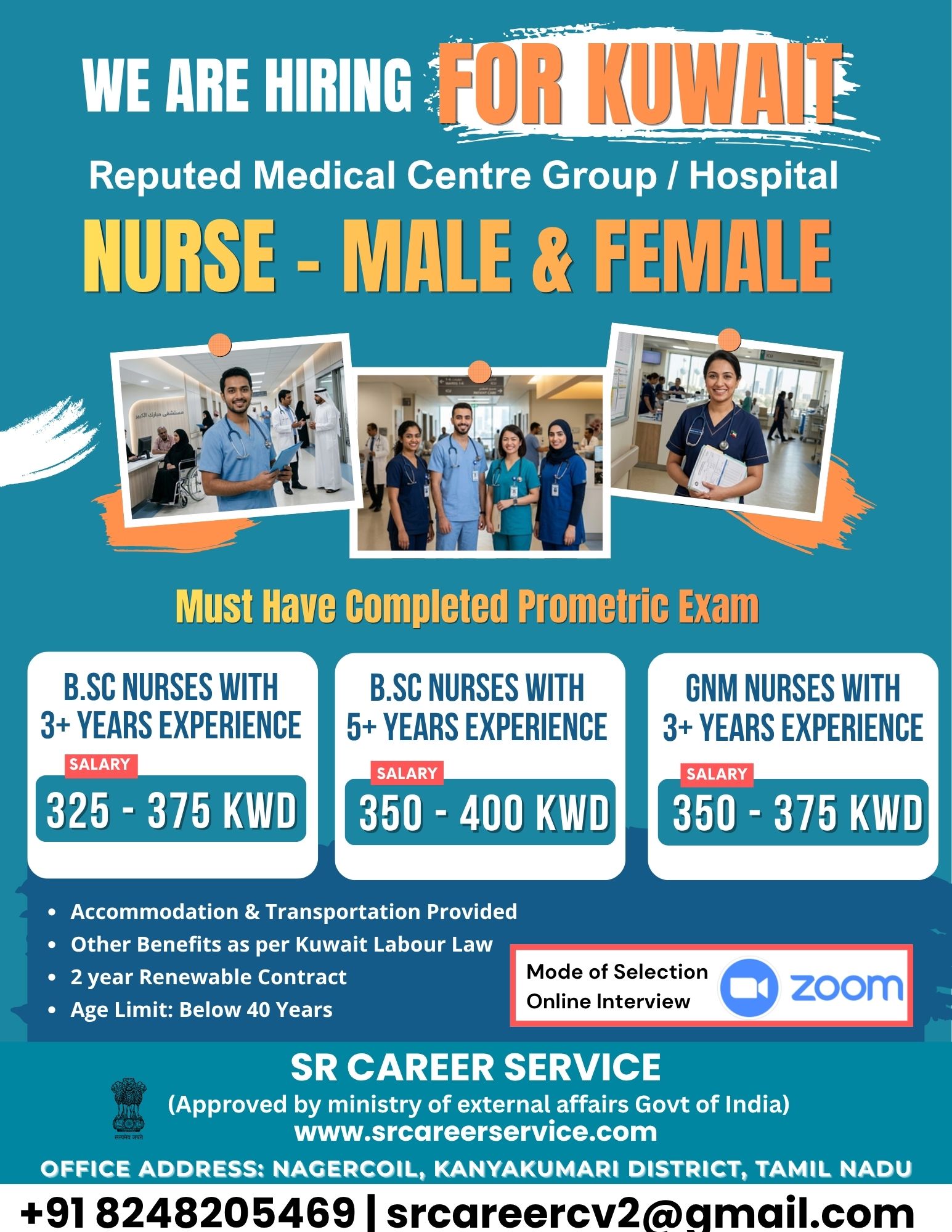 Nursing Jobs in Kuwait - GNM, BSc Nursing