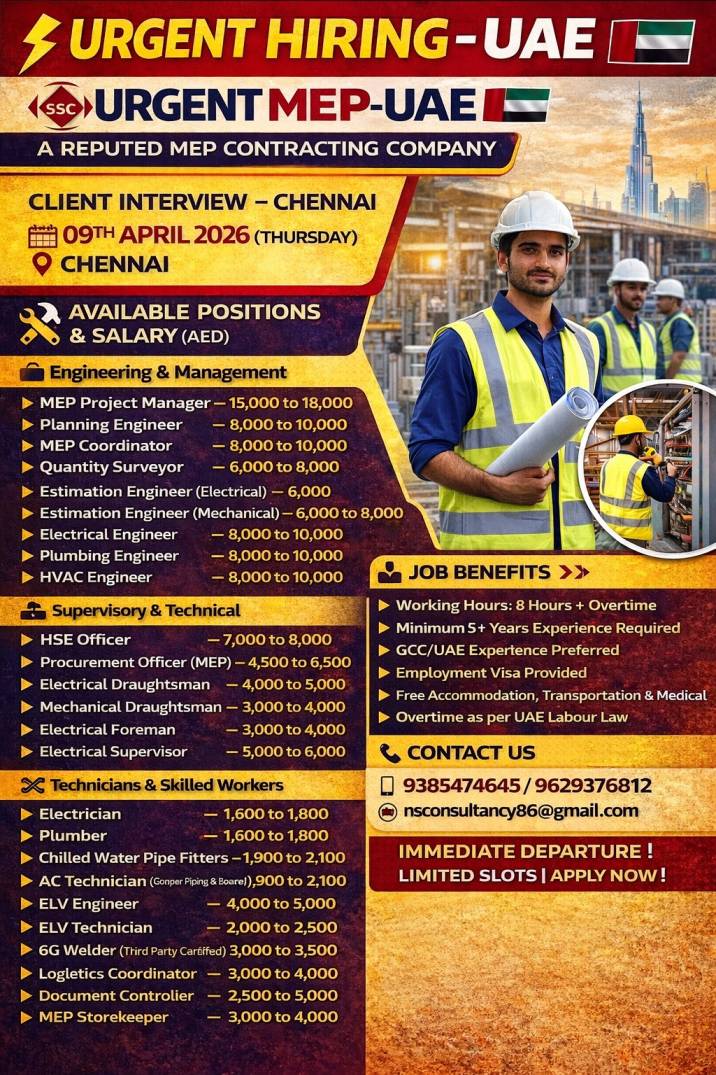 LEADING MEP CONTRACTING COMPANY REQUIREMENT UAE