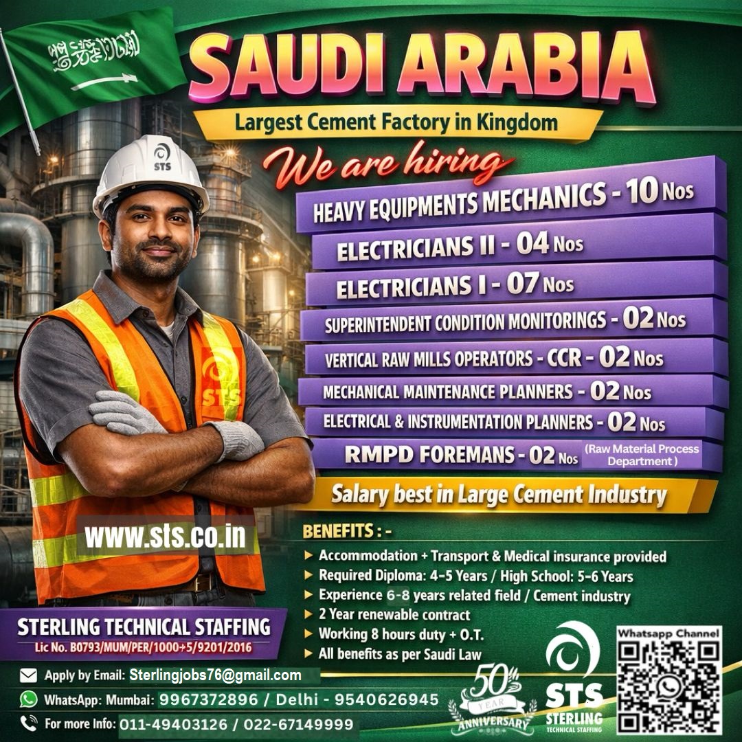 Required for Leading Cement Industry in Saudi Arabia