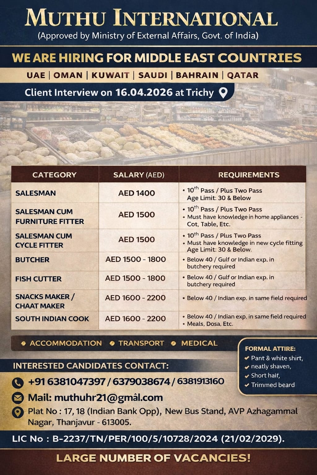 Wanted for Middle East countries