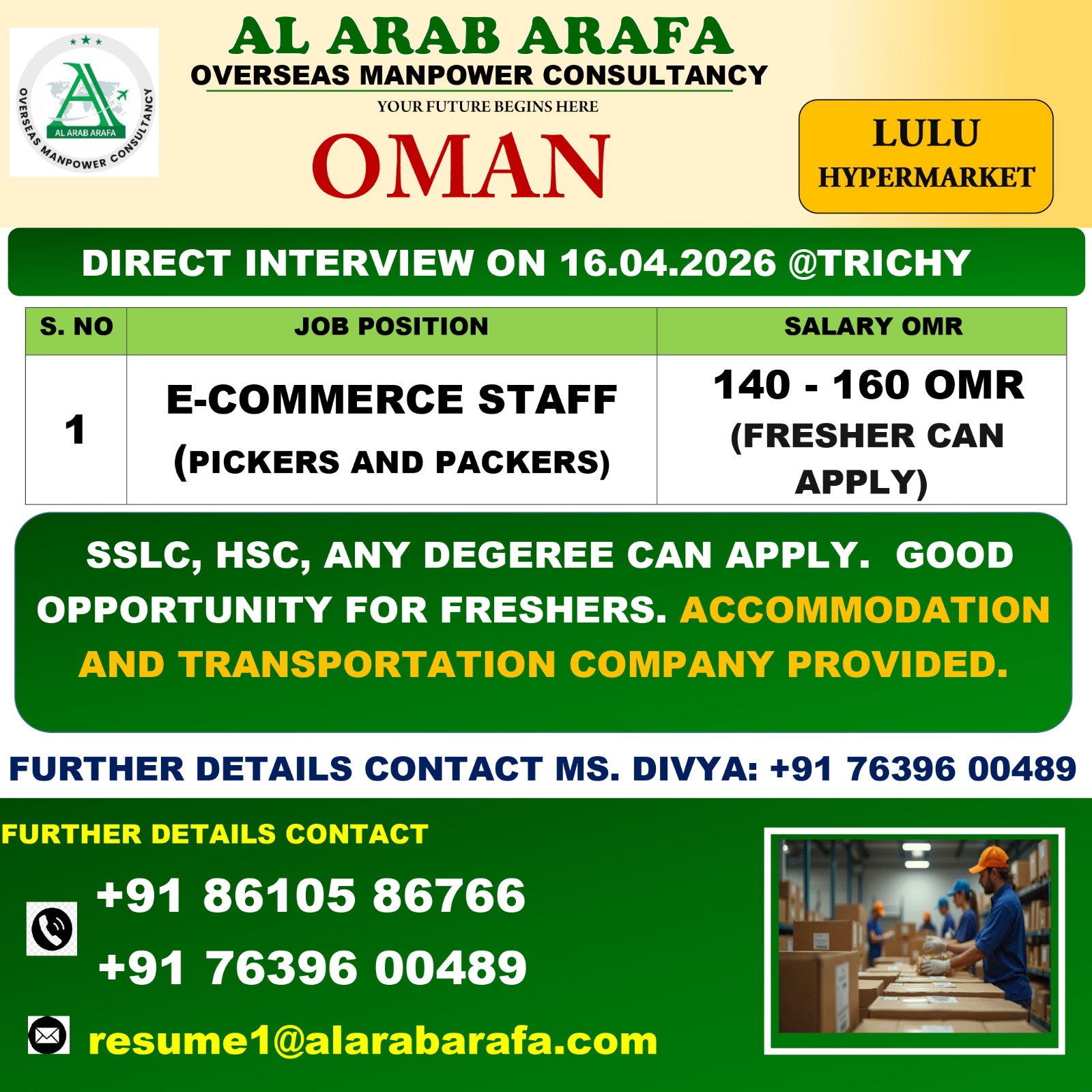 DIRECT CLIENT INTERVIEW ON 16.04.32026 @ TRICHY