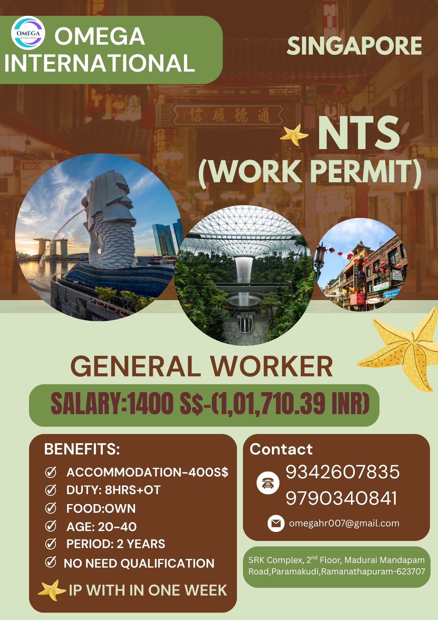 HIRING FOR SINGAPORE