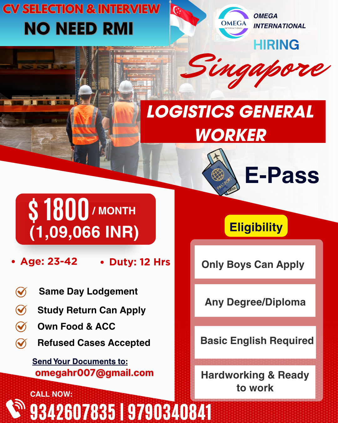 Hiring for SINGAPORE