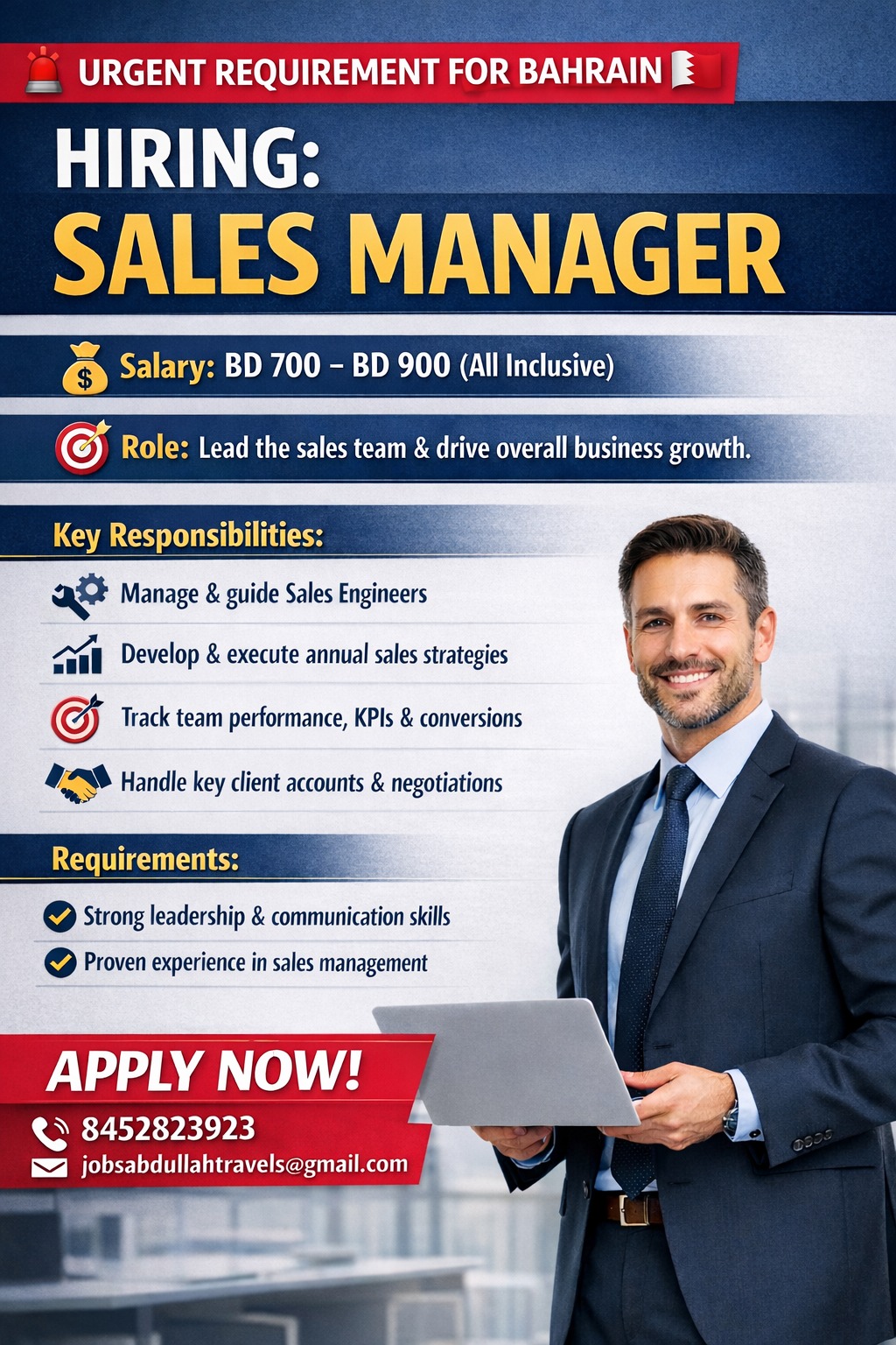 URGENT REQUIREMENT FOR BAHRAIN