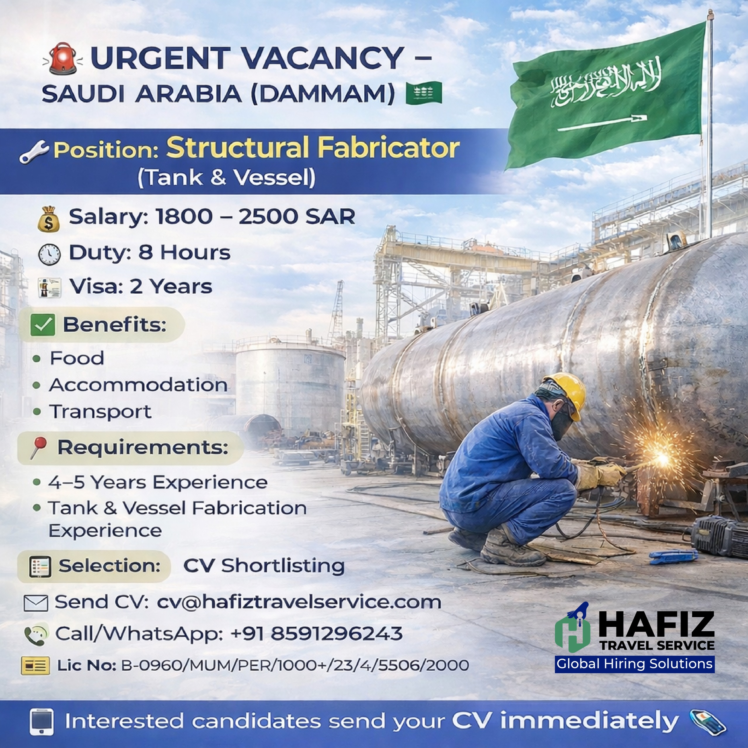? URGENT VACANCY – SAUDI ARABIA (DAMMAM)