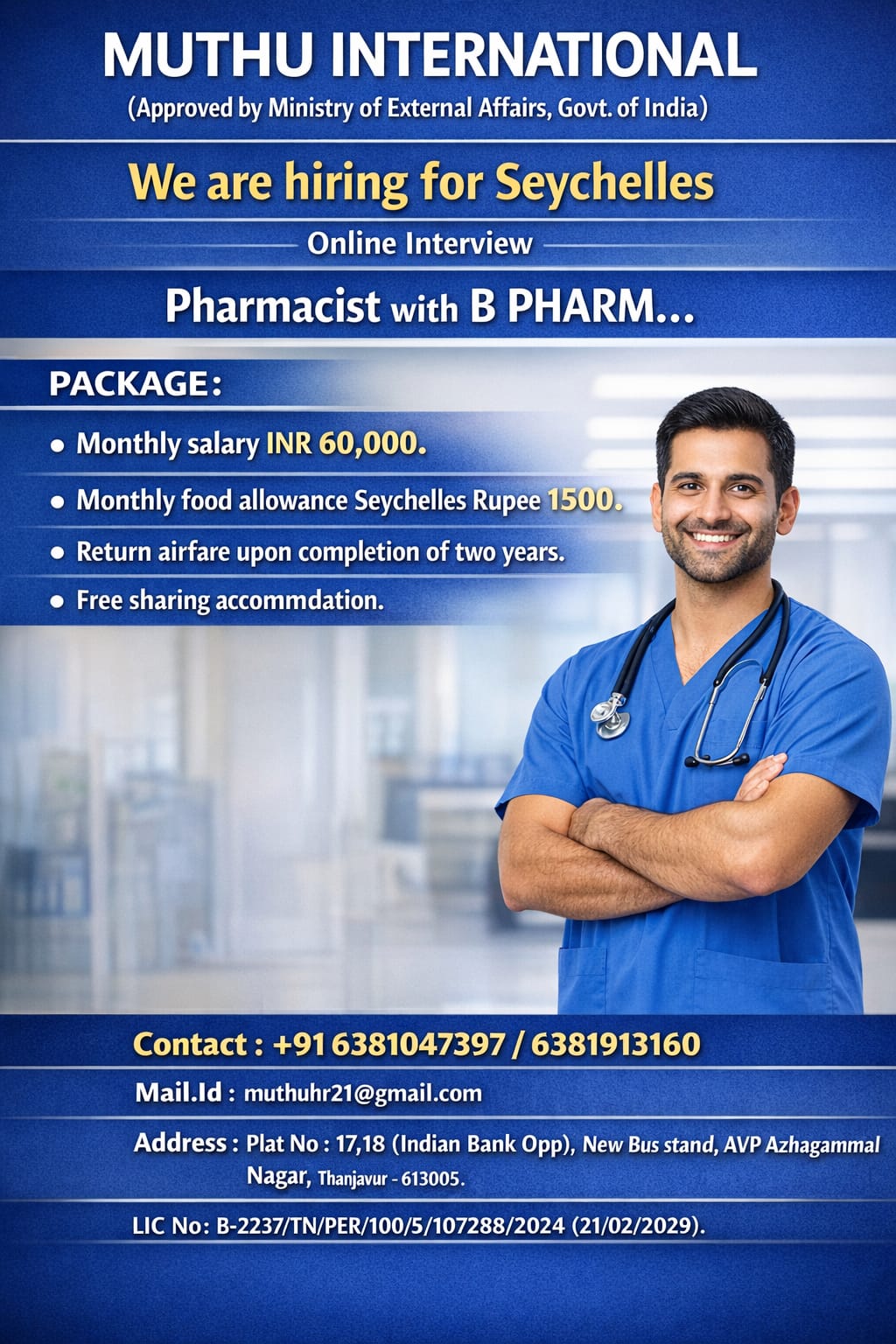 WANTED FOR SEYCHELLS