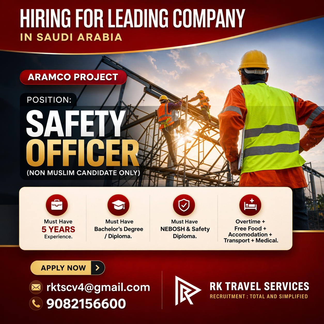 HIRING FOR LEADING Company in SAUDI ARABIA