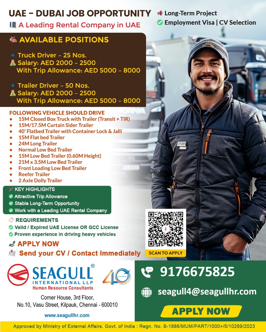 VERY URGENT REQUIREMENTS FOR TRANSPORT COMPANY FOR  UAE