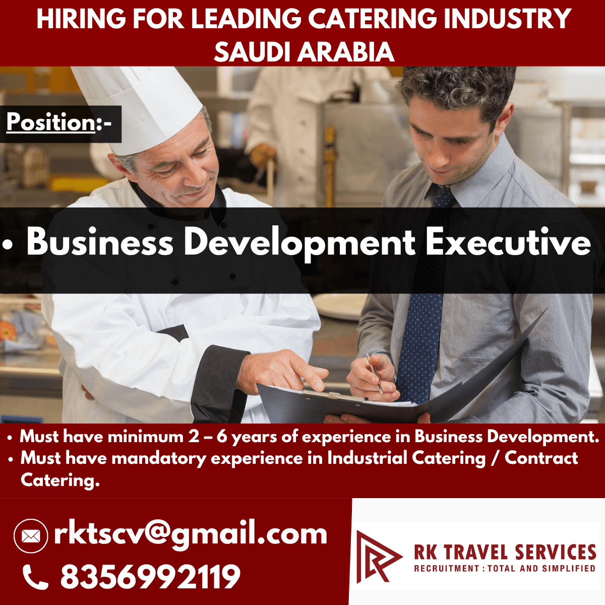 HIRING FOR LEADING CATERING INDUSTRY SAUDI ARABIA HIRING FOR LEADING CATERING INDUSTRY SAUDI ARABIA