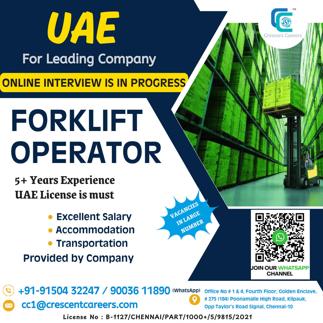FORKLIFT OPERATOR - UAE FORKLIFT OPERATOR - UAE