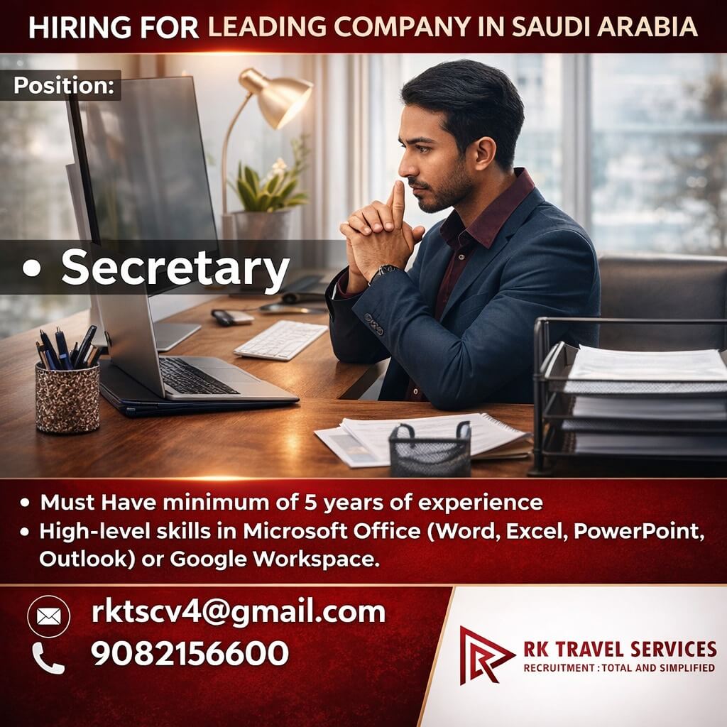 HIRING FOR LEADING Company in SAUDI ARABIA HIRING FOR LEADING Company in SAUDI ARABIA
