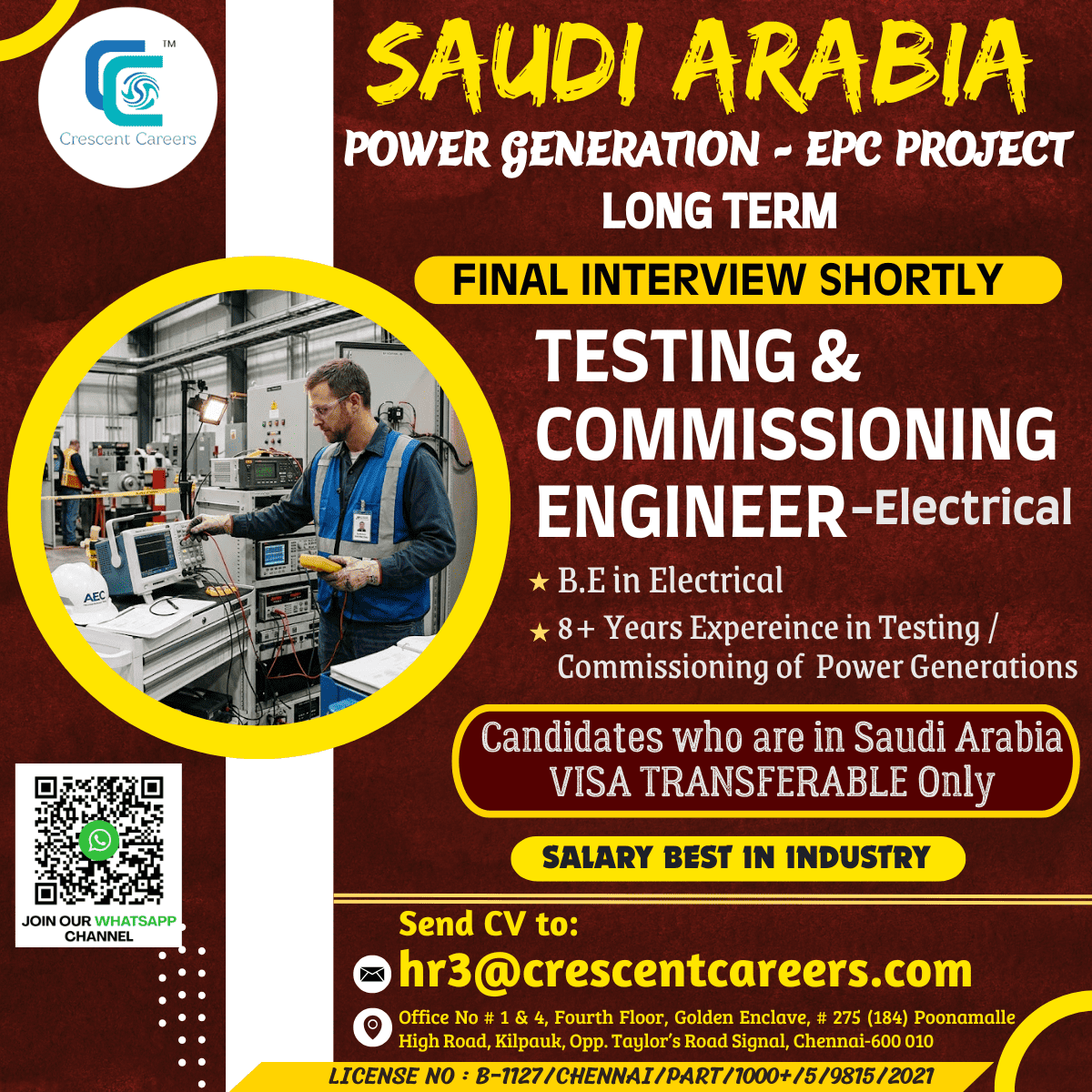 TESTING & COMMISSIONING ENGINEER TESTING & COMMISSIONING ENGINEER
