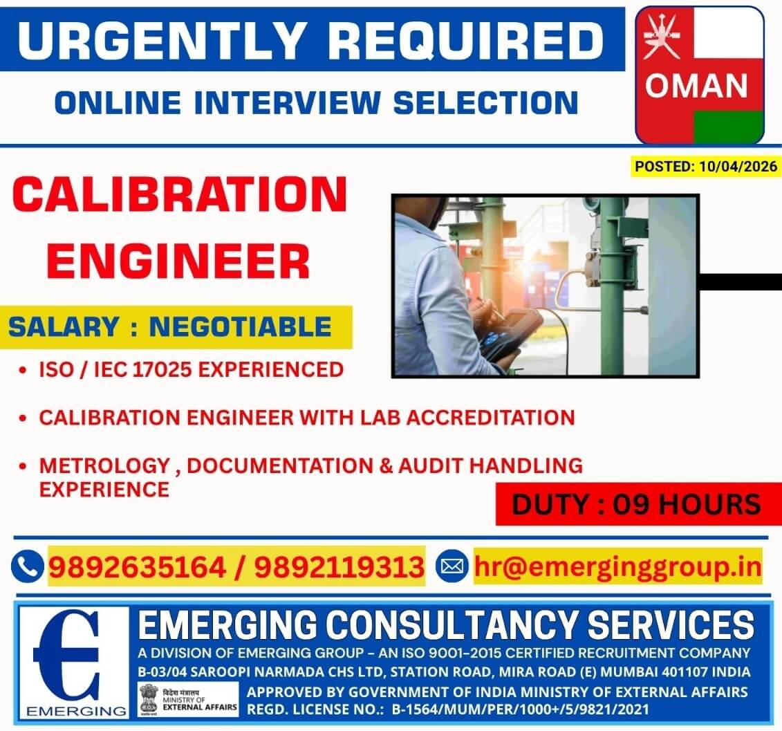 URGENT REQUIRED FOR LEADING INDUSTRIAL COMPANY IN OMAN - SHORTLISTING IN PROGRESS