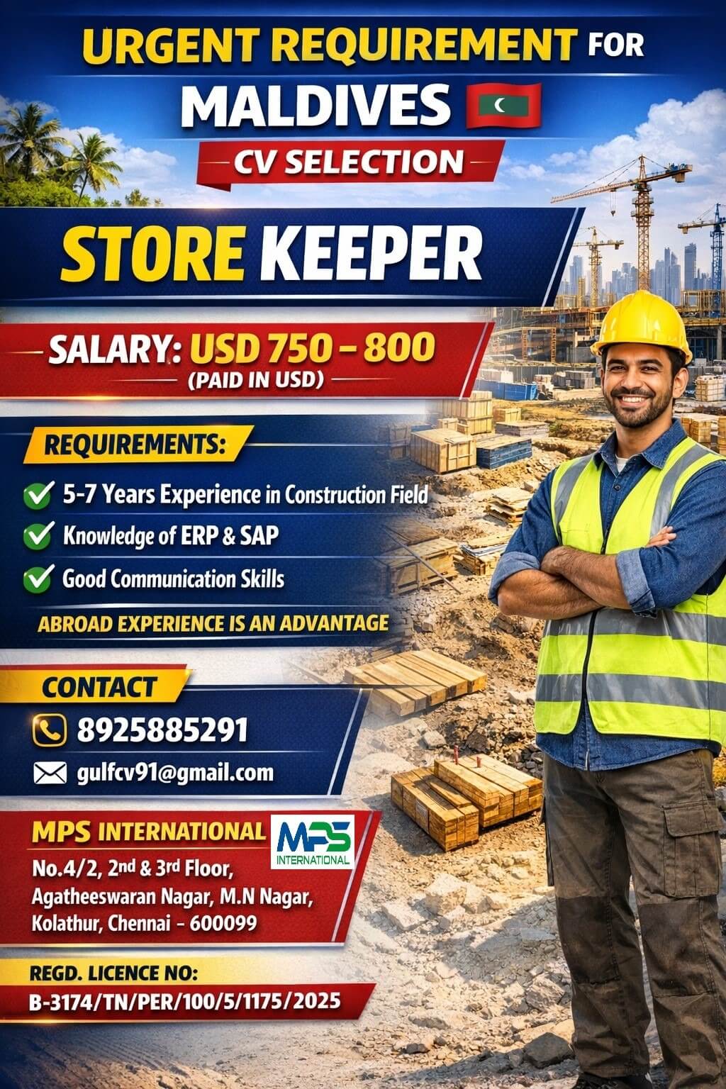 URGENT REQUIREMENT FOR MALDIVES CV SELECTION URGENT REQUIREMENT FOR MALDIVES CV SELECTION