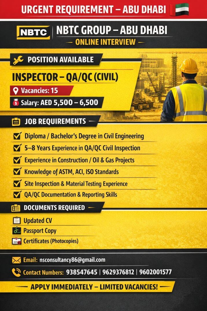 LEADING NBTC GROUP OF COMPANY REQUIREMENT FOR ABU DHABI