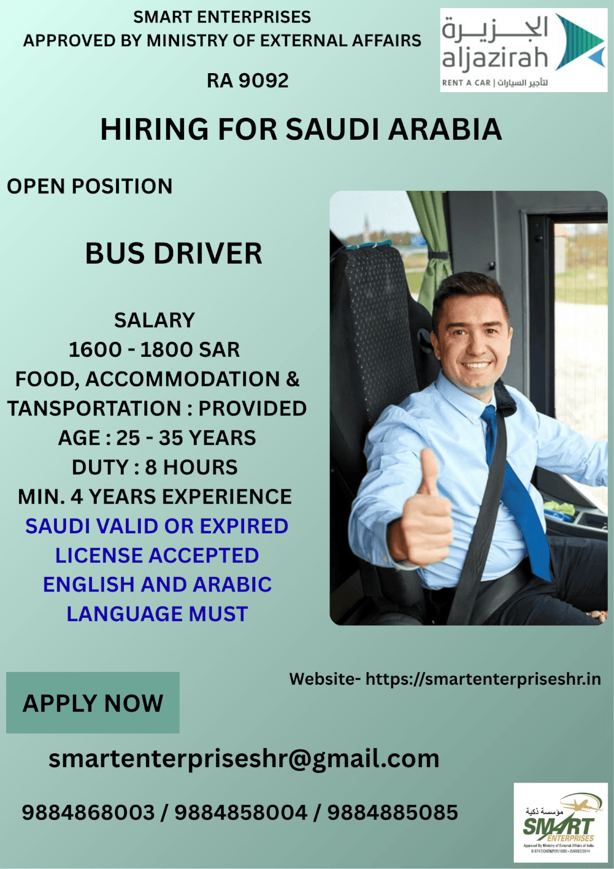 URGENT REQUIREMENT FOR SAUDI ARABIA