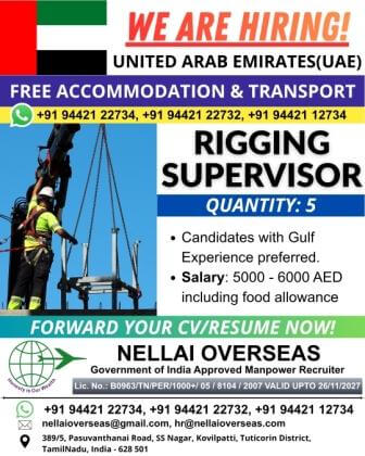 RIGGING SUPERVISOR FOR UAE