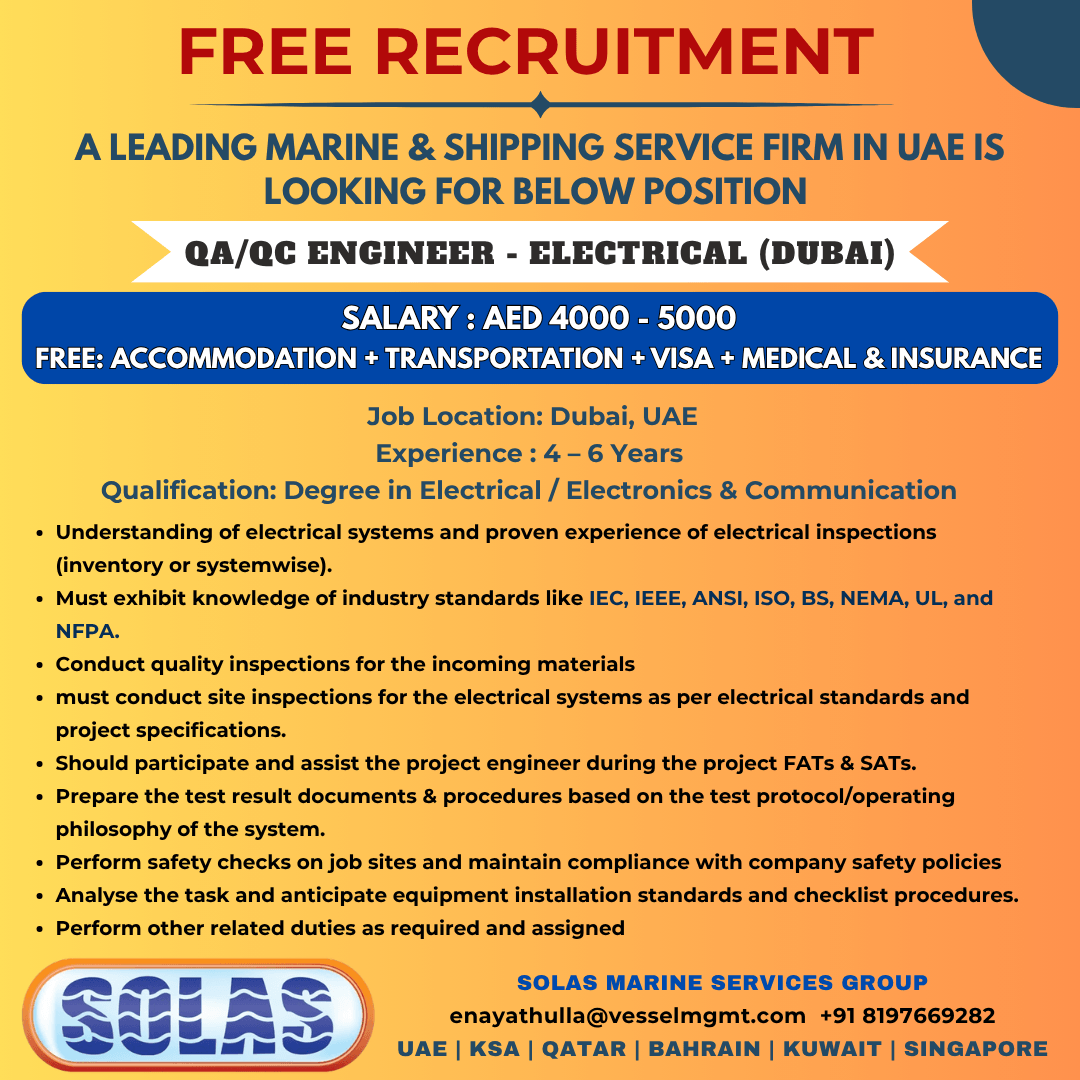 Quality Engineer - Electrical (Dubai)