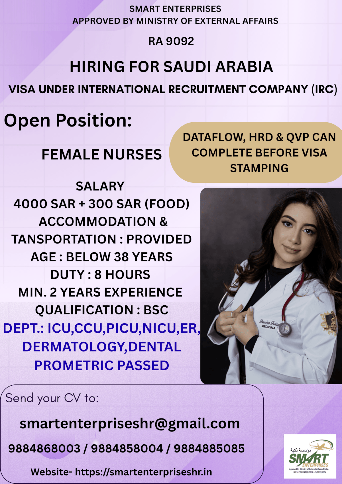 URGENT REQUIREMENT FOR SAUDI ARABIA