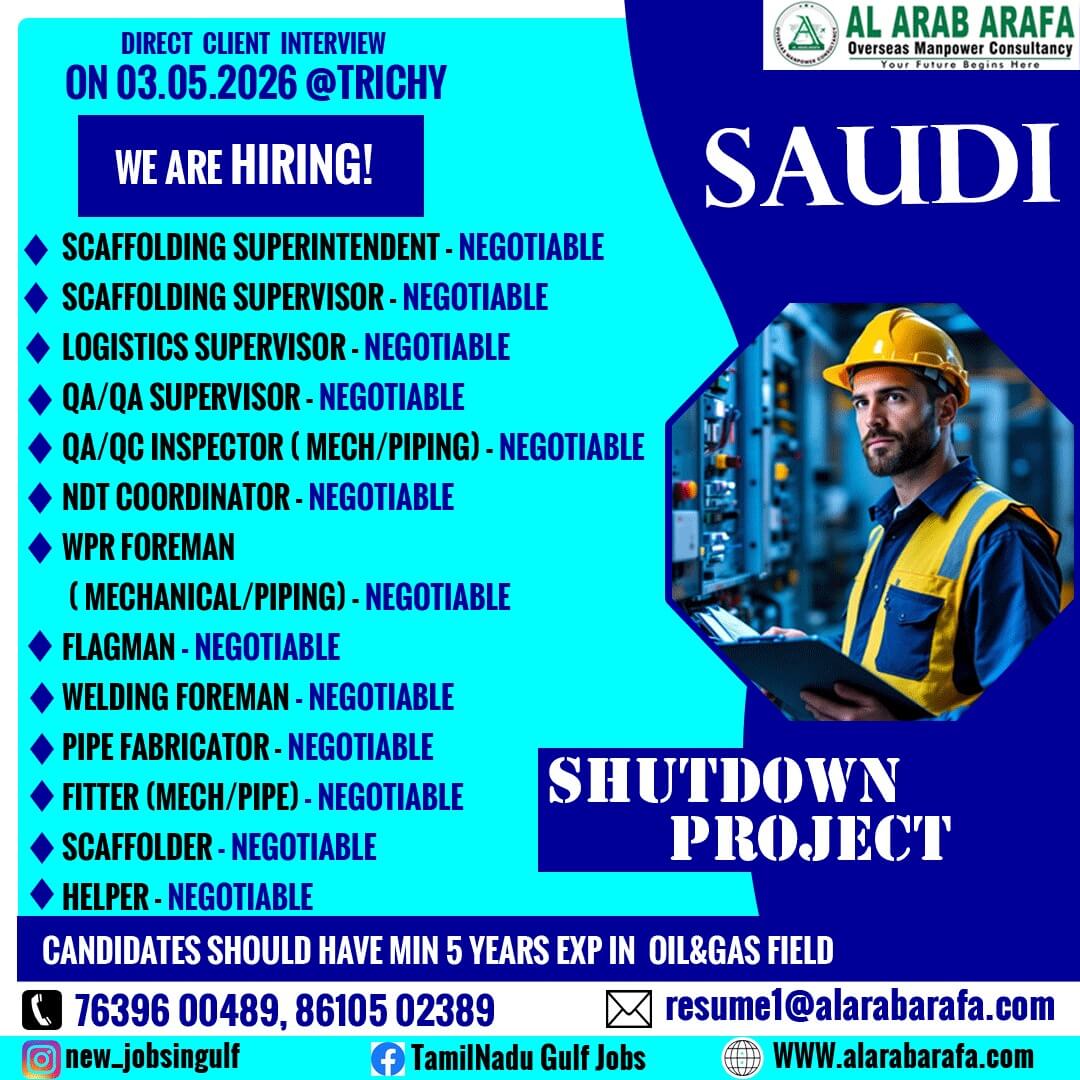 DIRECT CLIENT INTERVIEW ON 03.05.2026 @ TRICHY