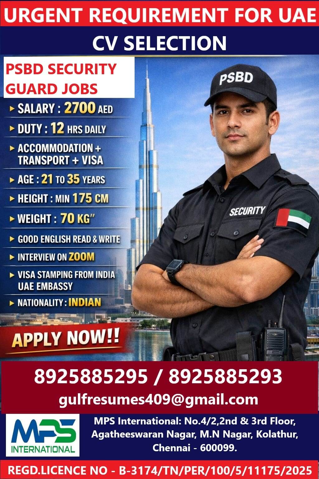 URGENT REQUIREMENT FOR UAE CV SELECTION (ZOOM MEETING)