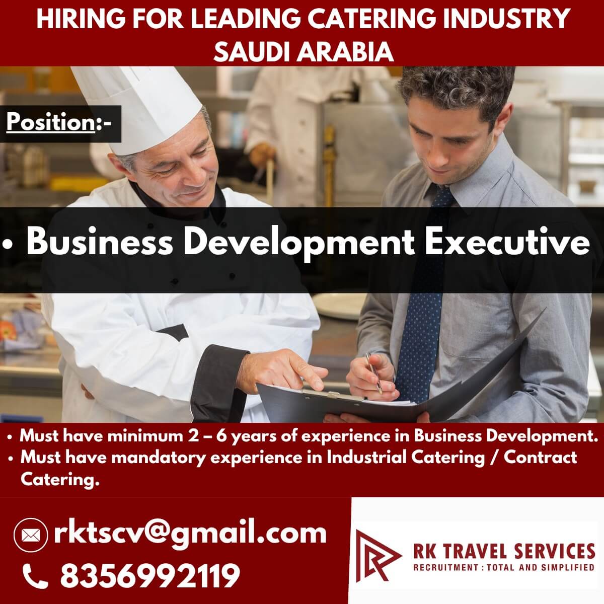 HIRING FOR LEADING CATERING INDUSTRY SAUDI ARABIA