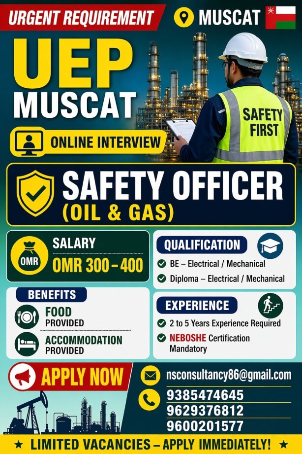 Safety Officer Jobs in Muscat Oman