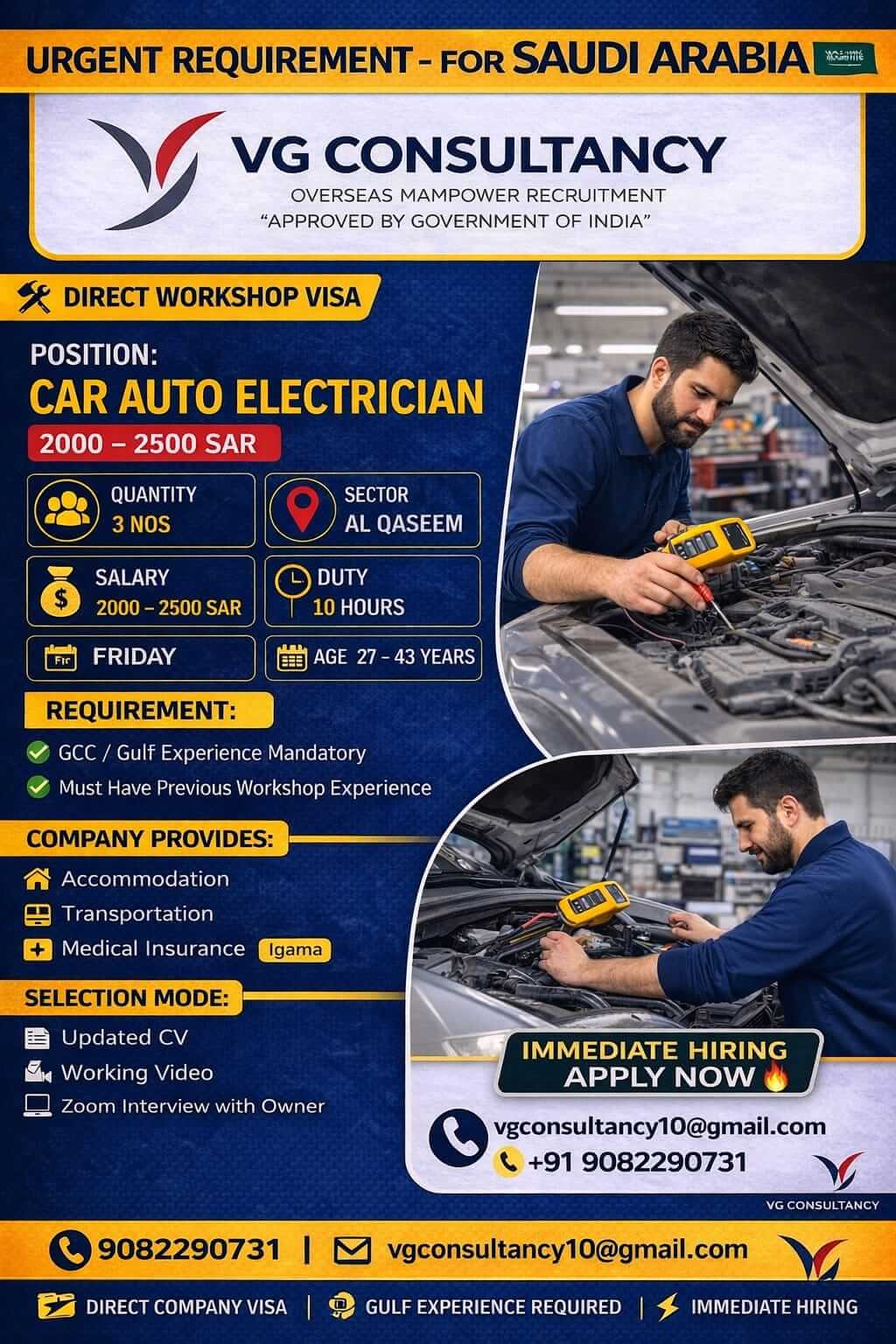 URGENT REQUIREMENT – SAUDI ARABIA WORKSHOP