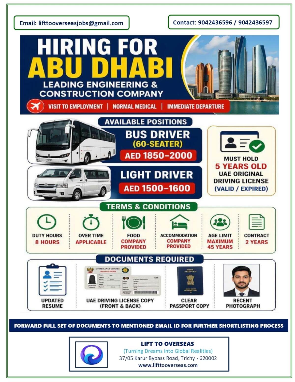 BUS DRIVER (60 - SEATER) , LIGHT DRIVER .