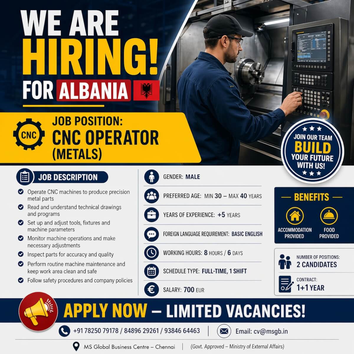 ALBANIA - CNC OPERATOR