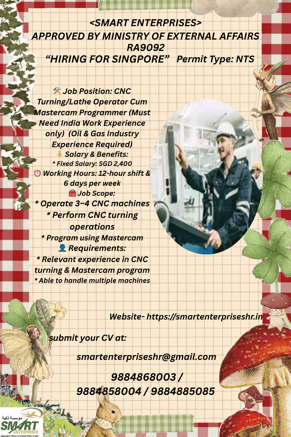 CNC Turning/Lathe Operator Cum Mastercam Programmer (Must Need India Work Experience only)  (Oil & Gas Industry Experience Required)