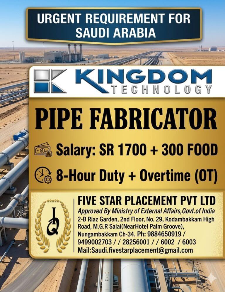 URGENT REQUIREMENT FOR SAUDI ARABIA