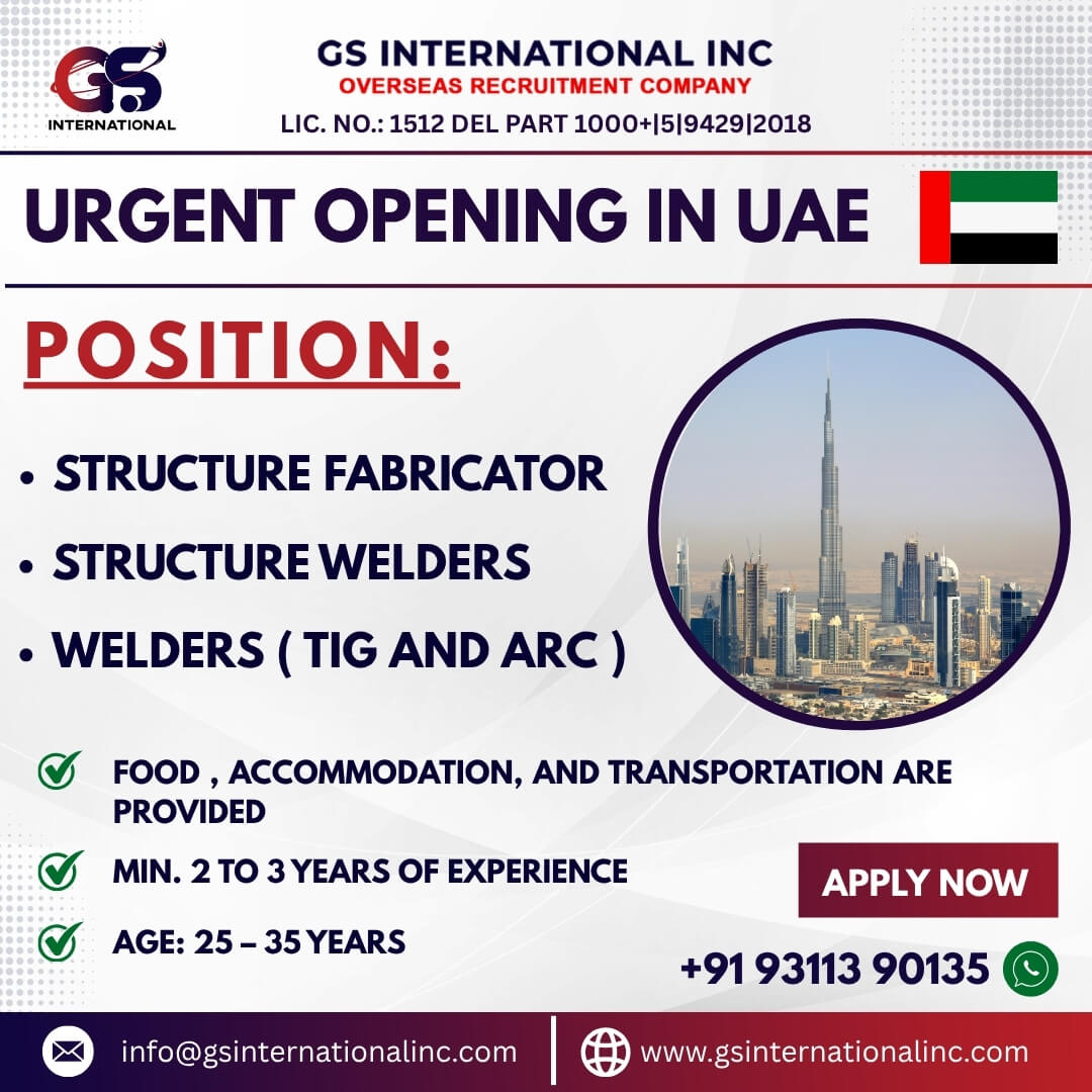 STRUCTURE FABRICATOR , STRUCTURE WELDERS , WELDERS ( TIG AND ARC )