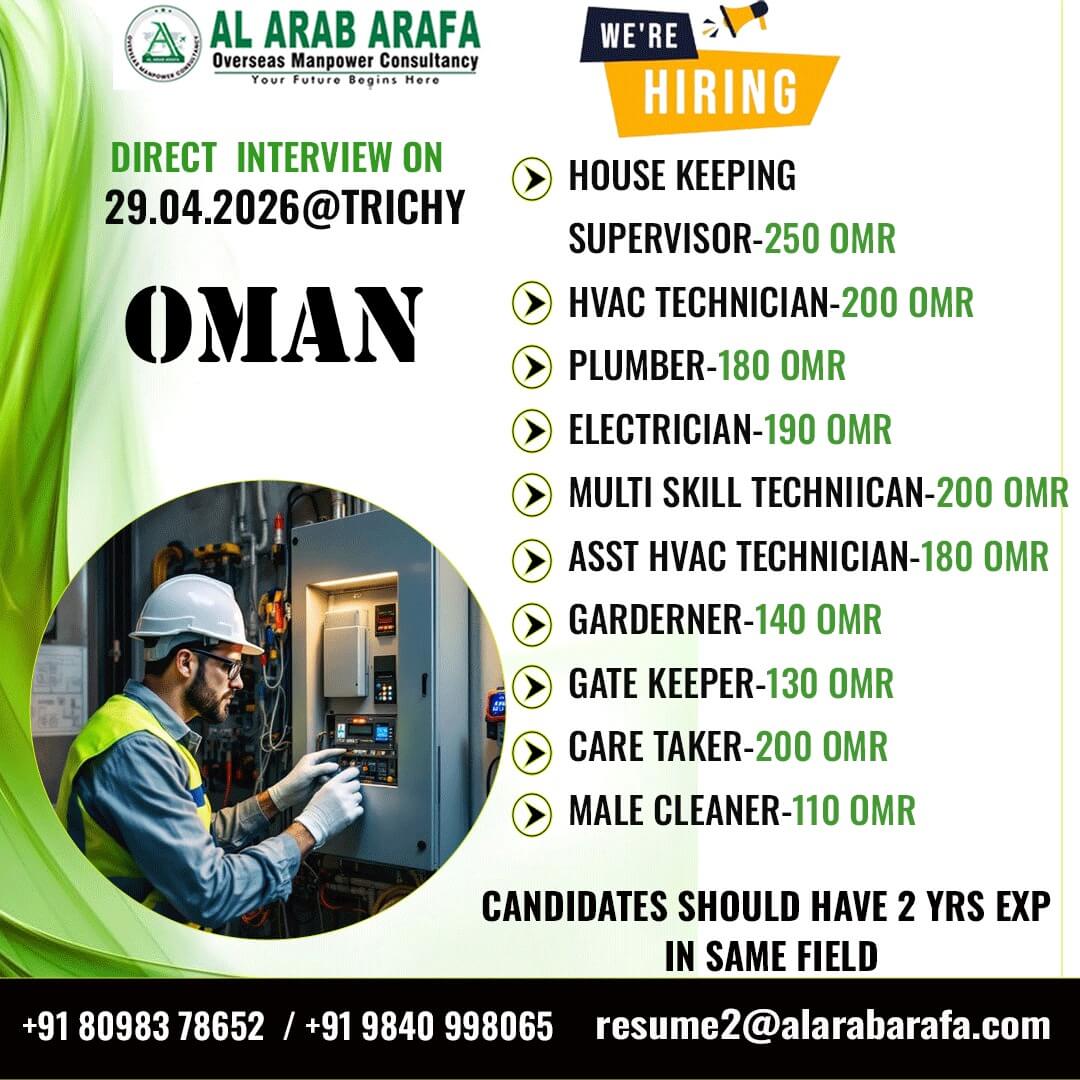 DIRECT CLIENT INTERVIEW ON 29.04.2026 @TRICHY