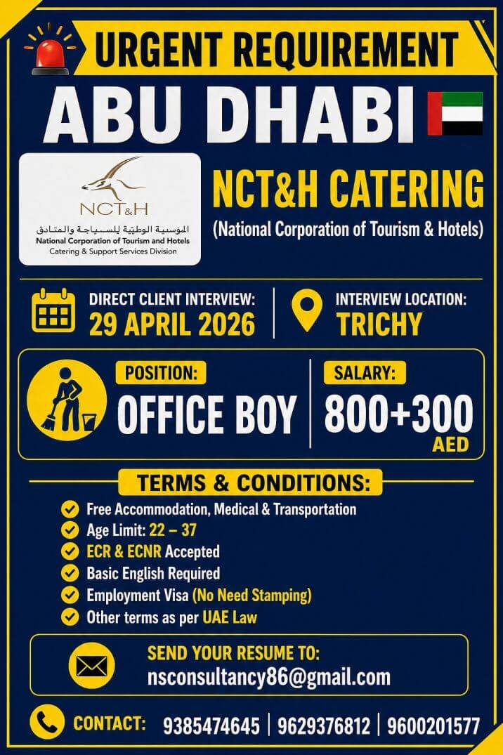 LEADING NTC & H CATERING REQUIREMENT FOR ABU DHABI
