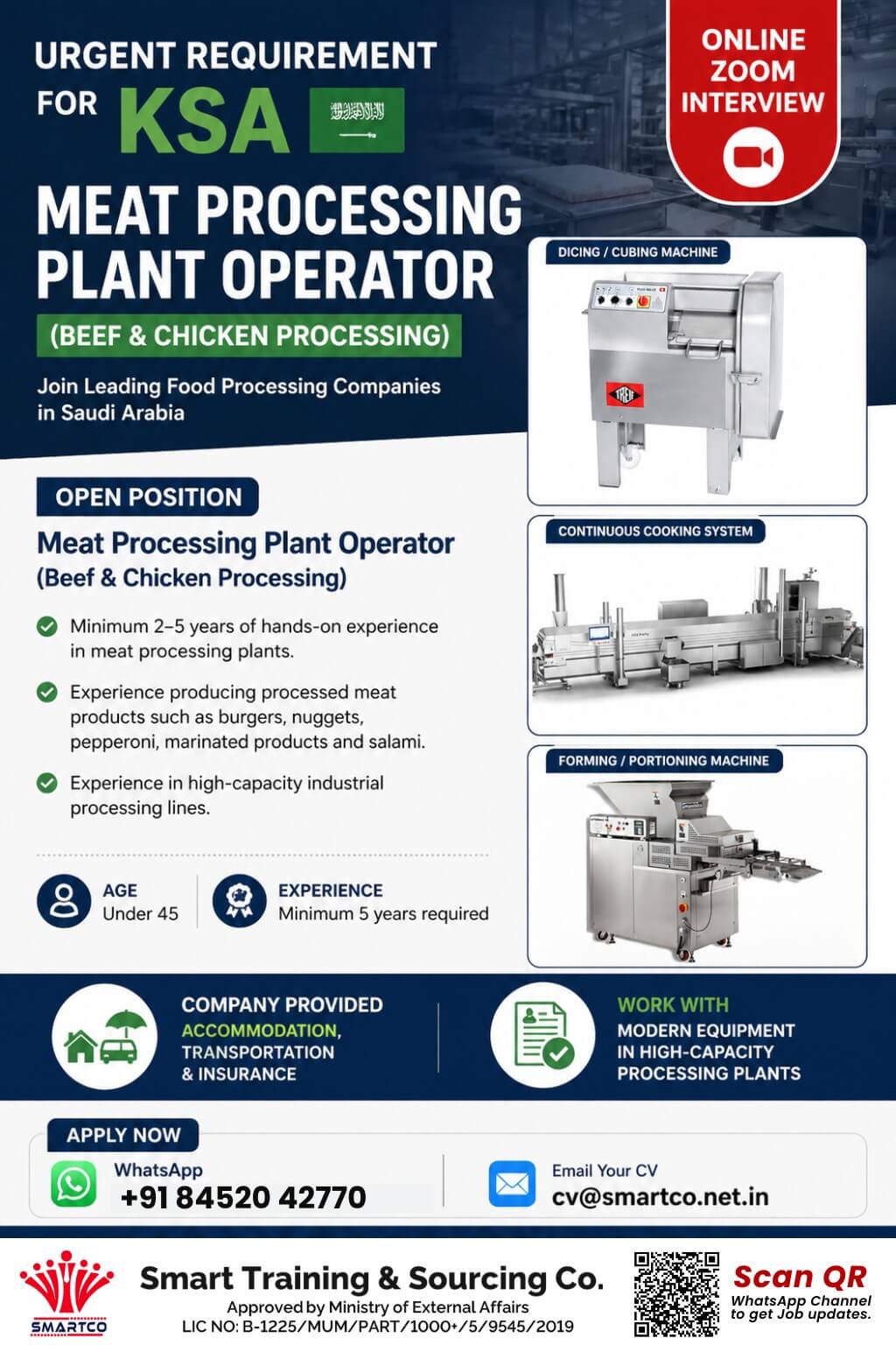 URGENT REQUIREMENT FOR ?? KSA MEAT PROCESSING PLANT OPERATOR